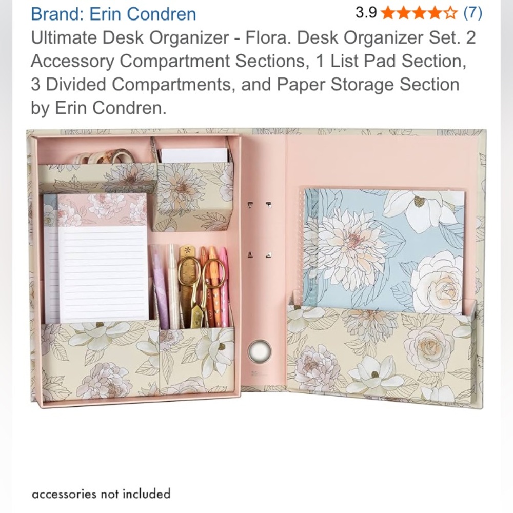 New Erin Condren Floral Ultimate Desk Organizer